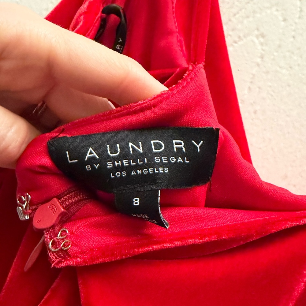 Laundry By Shelli Segal Vibrant Red Backless Dress - Picture 7 of 9